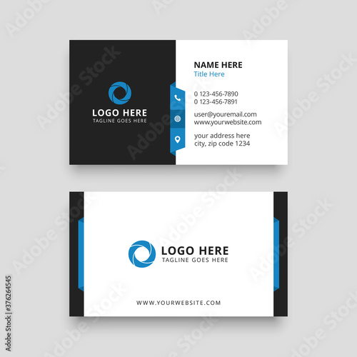 creative deep blue business card template