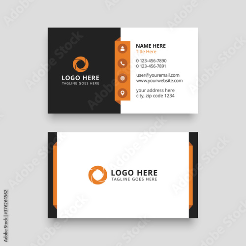 modern orange business card template