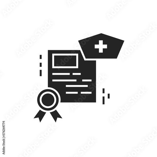 Medical courses black glyph icon. Health care. Medical education, practice. Pictogram for web page, mobile app UI UX GUI design element