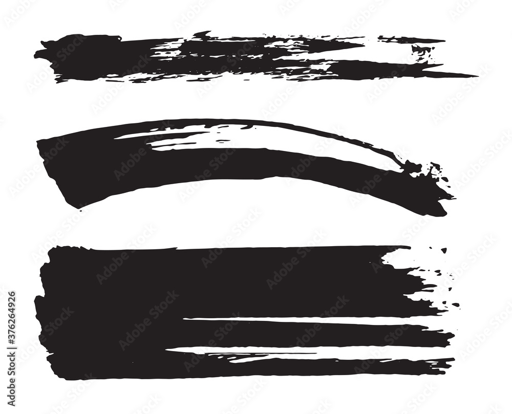Vector black paint brush strokes. Vector black paint brush strokes.