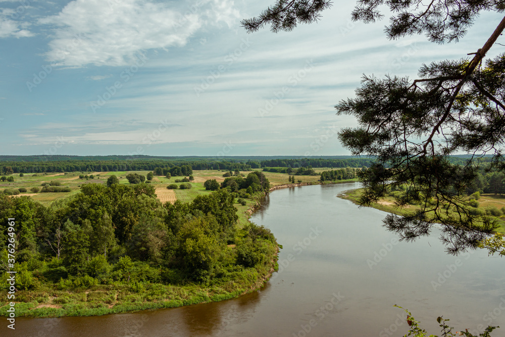 Beautiful view of Bug river in Poland, Europe