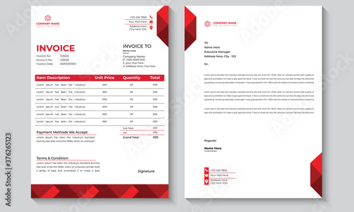 Creative, Colorful, Modern Invoice & Letterhead Design. Corporate Letterhead & Invoice Template.