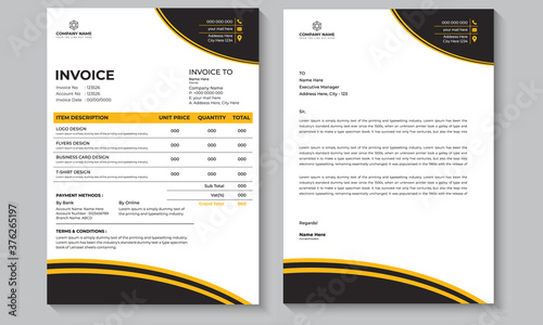Creative, Colorful, Modern Invoice & Letterhead Design. Corporate Letterhead & Invoice Template.