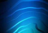 Dark BLUE vector texture with curved lines.