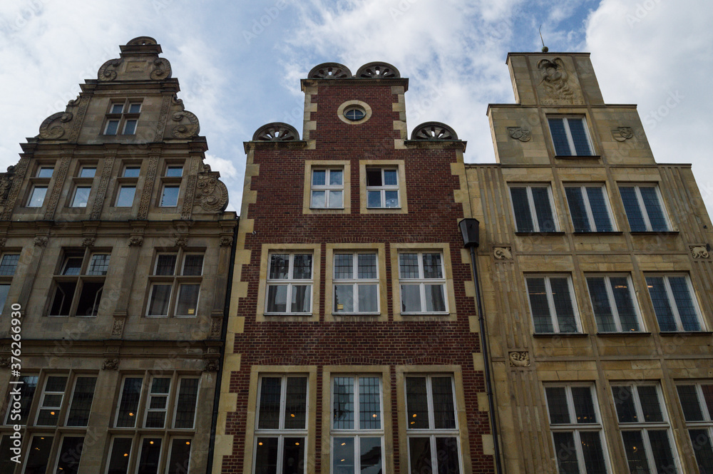 Prinzipalmarkt with Typical Gabled Houses in Münster, Germany