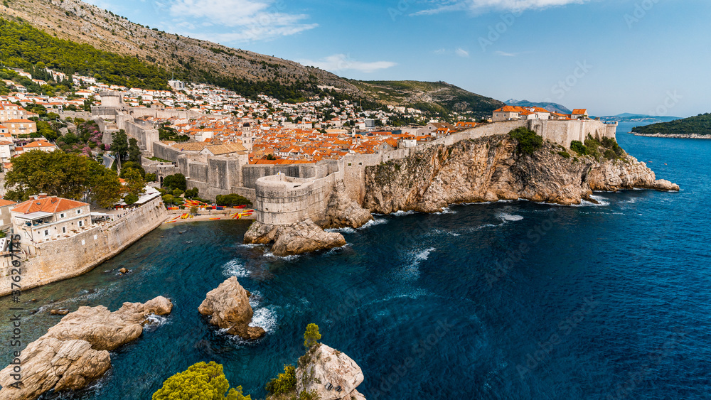 Sea side view of Dubrovnik old town
