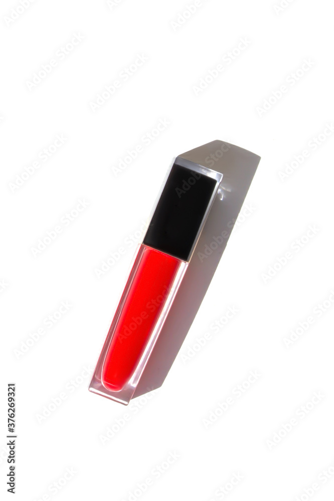 Red lipstick on a white background. Red lipstick on a white background.