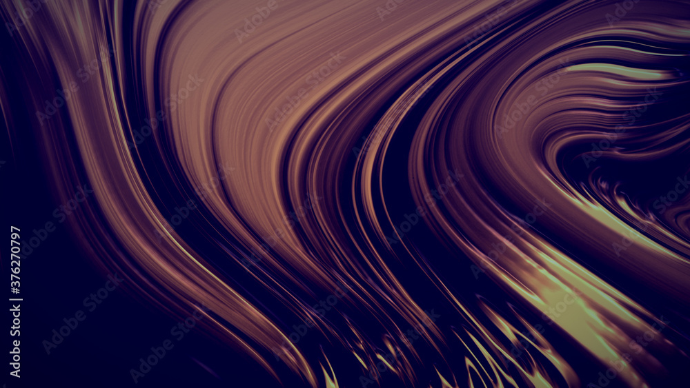 Fototapeta premium Abstract brown background with waves luxury. 3d illustration, 3d rendering.