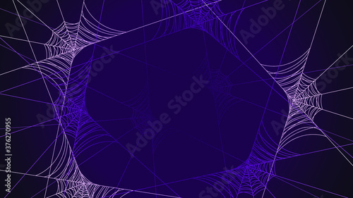 Spider Web On Dark Background Halloween Design Elements Spooky Scary Horror Decor Vector