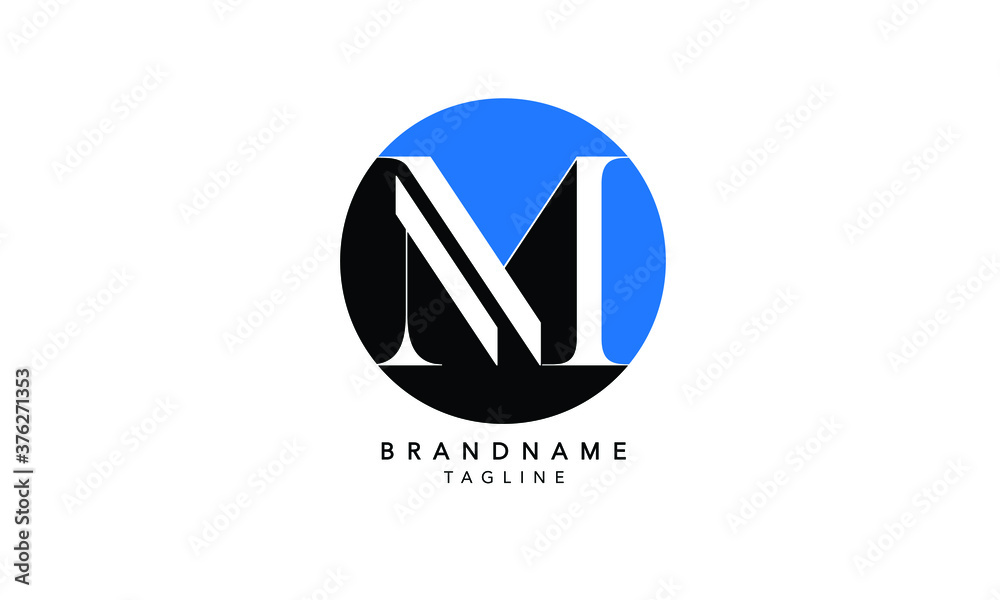 Alphabet letters Initials Monogram logo MM, M and M Stock Vector
