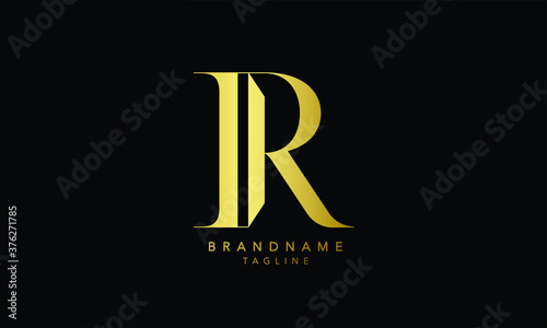 Alphabet letters Initials Monogram logo IR, RI, I and R