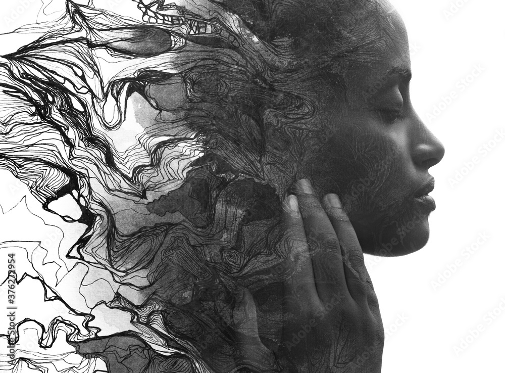 Paintography. A portrait combined with a painting