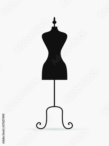 Vector illustration of an isolated classic style and modern dress on a mannequin. - Vector