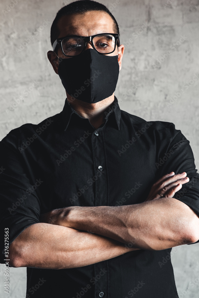 Coronavirus. Man wearing hygienic mask, infection, airborne, flu, pandemic, health, 2019-nCoV