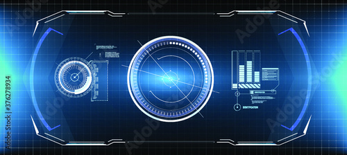 Futuristic Vector HUD Interface Screen Design. Digital callouts titles. HUD UI GUI futuristic user interface screen elements set. High tech screen for video game. Sci-fi concept design.