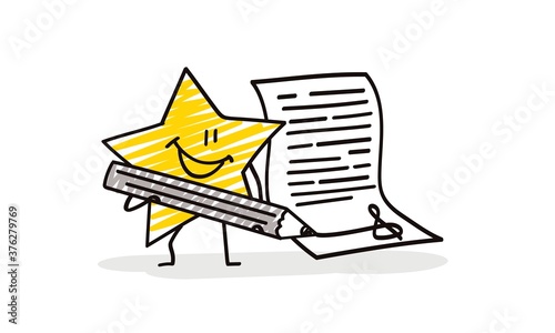Doodle stick figures: Funny stars signs document.
