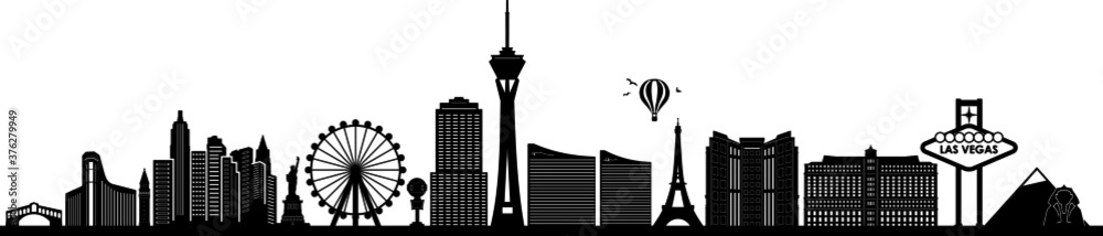 LAS VEGAS City NEVADA Skyline Silhouette Cityscape Vector