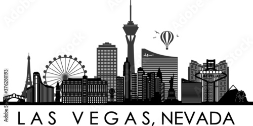 LAS VEGAS City NEVADA Skyline Silhouette Cityscape Vector