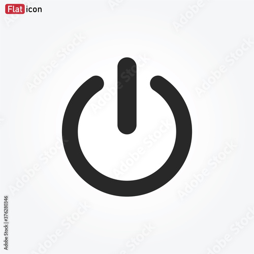 Power icon vector . Shutdown sign