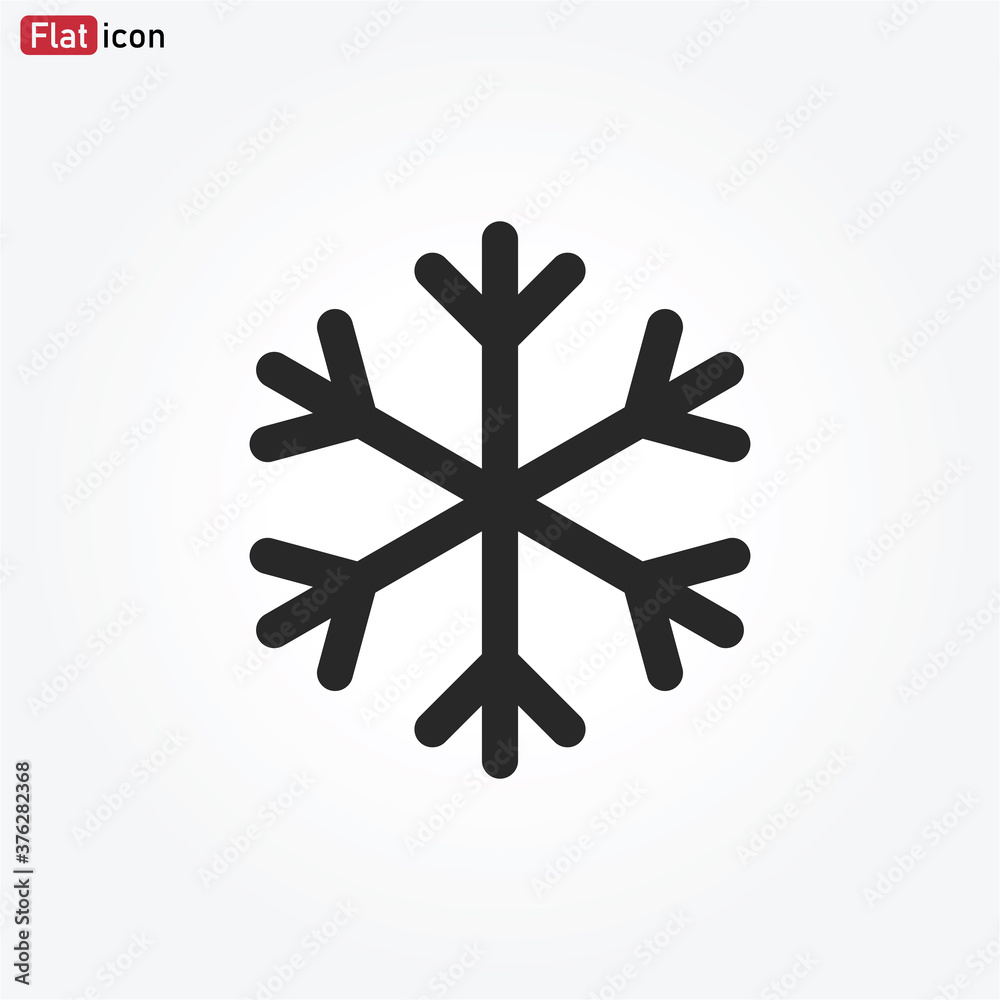 Snowflake icon vector . Cold sign