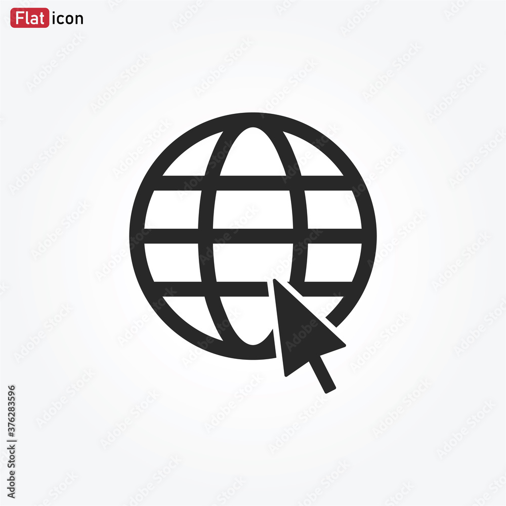 Go to Web icon . Globe With Cursor sign Go to Web icon . Globe With Cursor sign