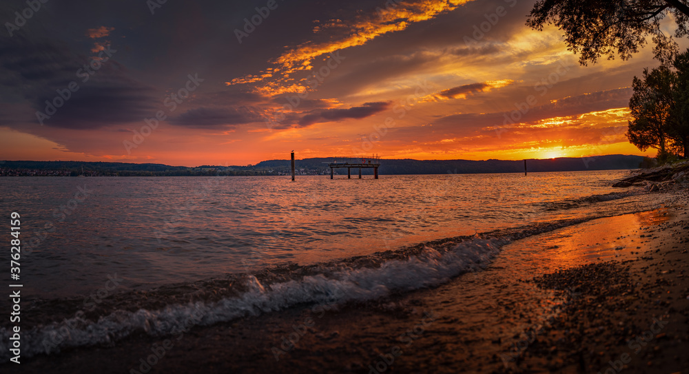 Fototapeta premium Sunset at Lake Constance 