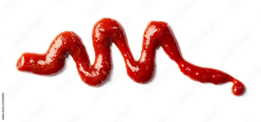 Red ketchup splash isolated on white background. Tomato Sauce abstract texture Red ketchup splash isolated on white background. Tomato Sauce abstract texture