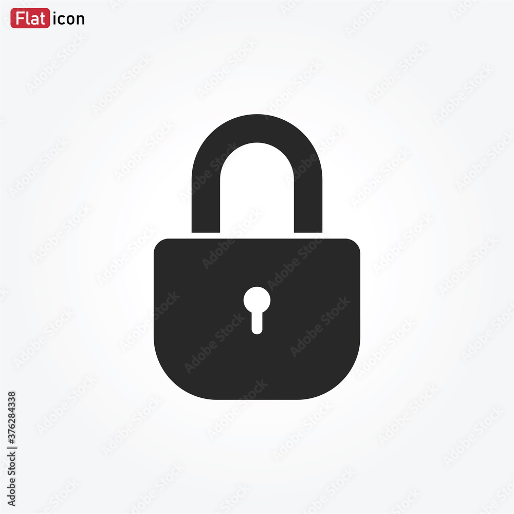 Lock icon vector . Protection sign . Security
