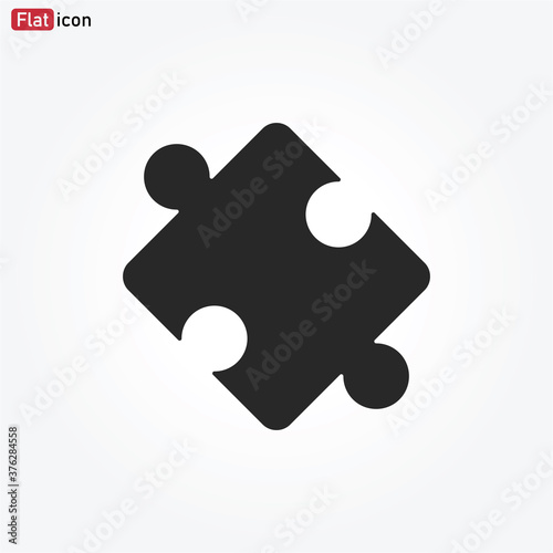 Puzzle icon vector . Piece sign © huseyn