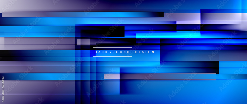 Dynamic lines on fluid color gradient. Trendy geometric abstract background for your text, logo or graphics