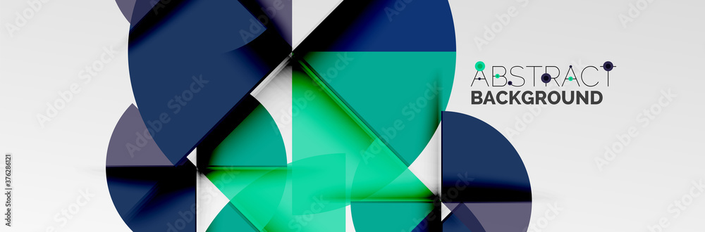 Bright color circles, abstract round shapes and triangles composition with shadow effects. Vector modern geometric design template Bright color circles, abstract round shapes and triangles composition with shadow effects. Vector modern geometric design template
