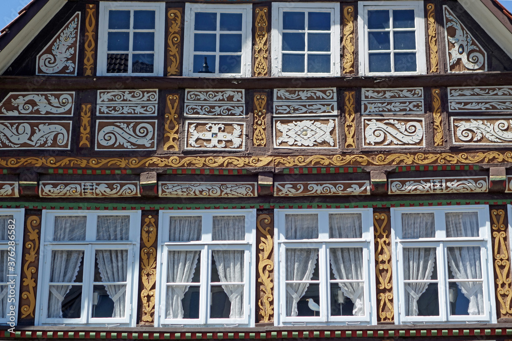 Fototapeta premium Rinteln im Weserbergland Fachwerkfassade