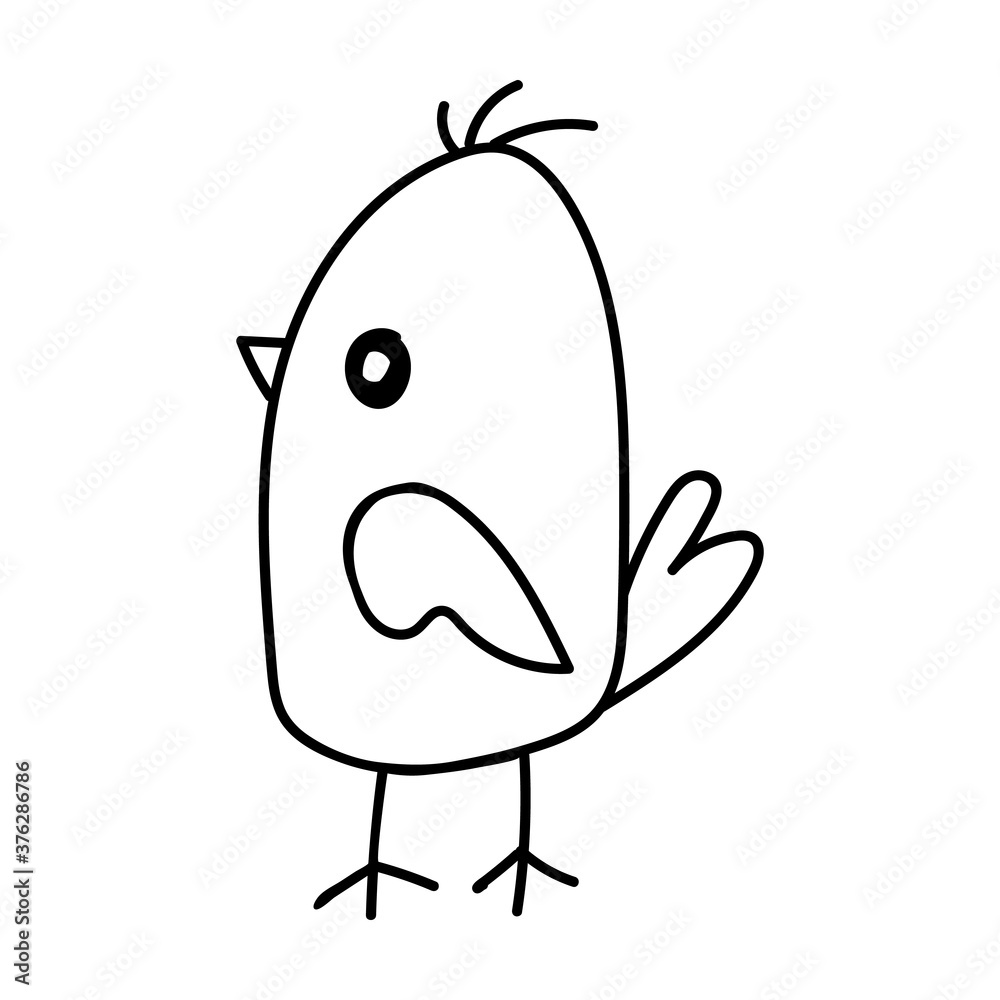 Black outline of a stylized bird on a white background. Black outline of a stylized bird on a white background.