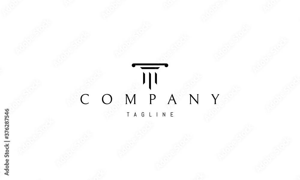 Vector logo on which an abstract image of the Greek column. Vector logo on which an abstract image of the Greek column.