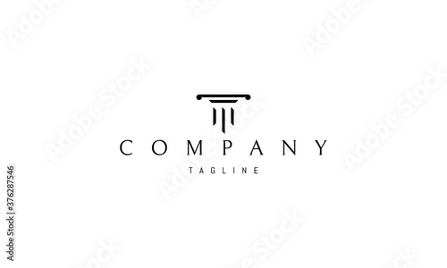 Vector logo on which an abstract image of the Greek column.