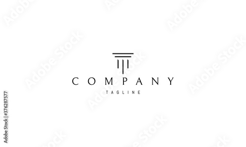 Vector logo on which an abstract image of a Greek column in a minimalist style.