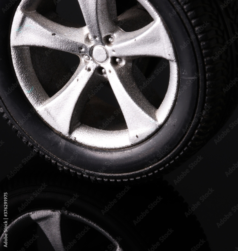 car wheel on a black background car wheel on a black background