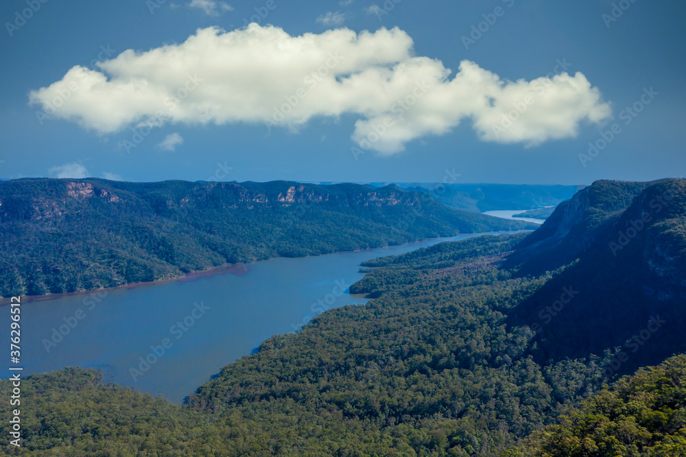 Aerial view of Lake Burragorang in New South Wales in Australia