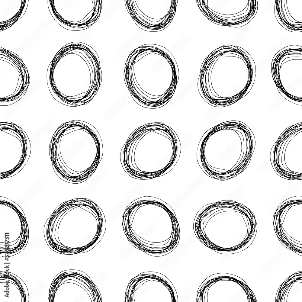 Seamless pattern with sketch ellipses shape Seamless pattern with sketch ellipses shape