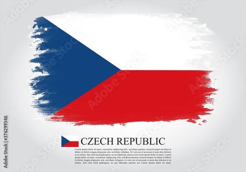 Textured and vector flag of Czech Republic drawn with brush strokes. Texture and vector flag of Czech Republic drawn with brush strokes.