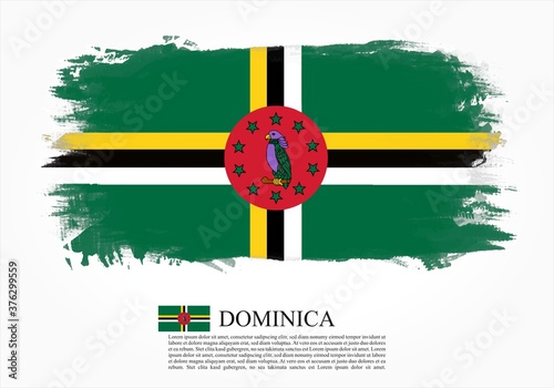 Textured and vector flag of Dominica drawn with brush strokes. Texture and vector flag of Dominica drawn with brush strokes. photo