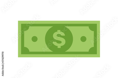 Dollar currency green cash. Vector isolated sign symbol. Vector dollar banknotes. Stock vector.