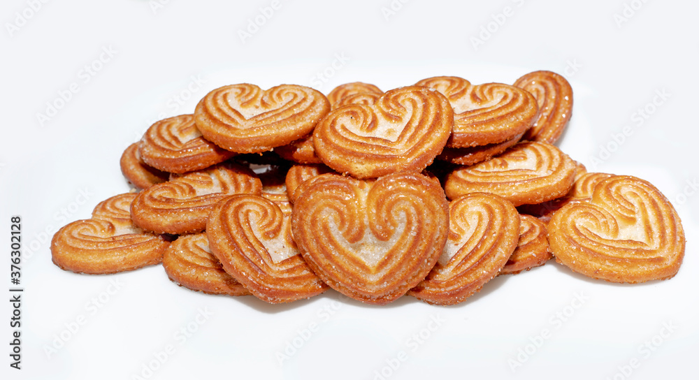 Little heart shaped sugar sprinkled biscuits Little heart shaped sugar sprinkled biscuits