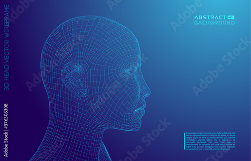 Artificial intelligence head, city human and innovations sciences fictions. Artificial technology human head concept. Cyborg background with artificial intelligence components, artificial intelligence