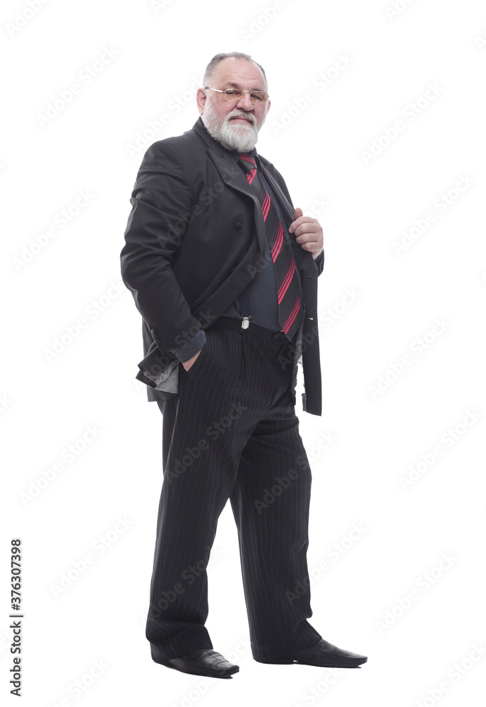 confident bearded businessman looking at the camera . isolated on a white confident bearded businessman looking at the camera . isolated on a white