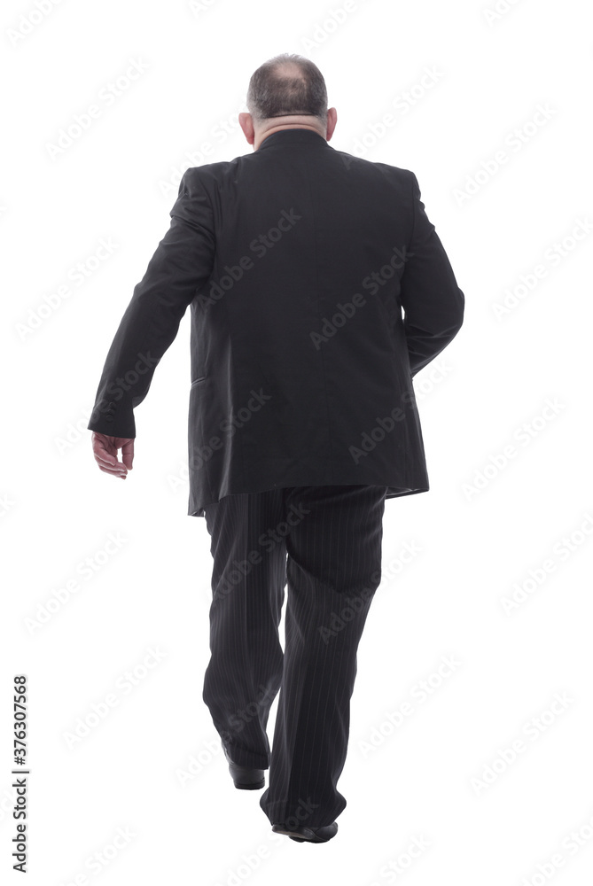 senior businessman confidently stepping forward. isolated on a white senior businessman confidently stepping forward. isolated on a white