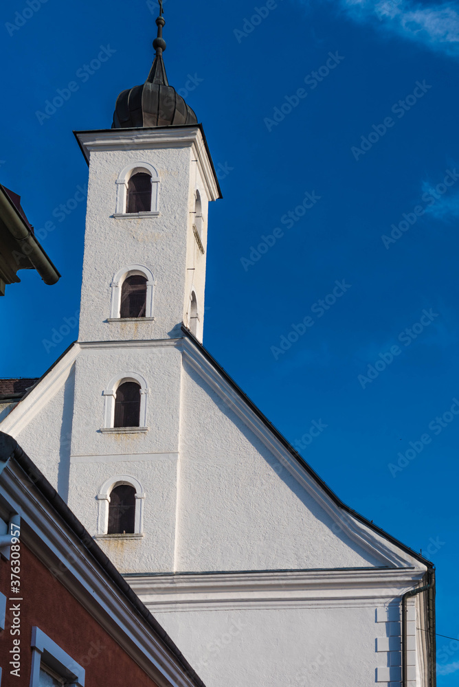 Kirchturm in Grein an der Dona