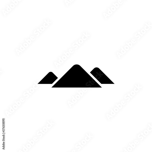 Adjacent 3 mountains logo icon, simple but elegant, abstract