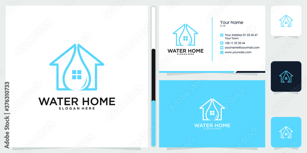 home & water logo design template vector home & water logo design template vector