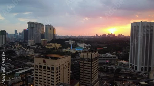 Aerial view of Kuala Lumpur downtown district